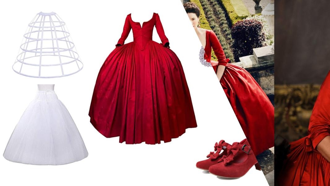 Claire Randall Fraser Outlander Season 2 Red Dress Costume Guide 8 Claire Randall Fraser Outlander Season 2 Red Dress Costume Guide